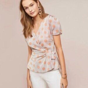 Anthropologie Eva Franco Polka Dot Shimmer Top